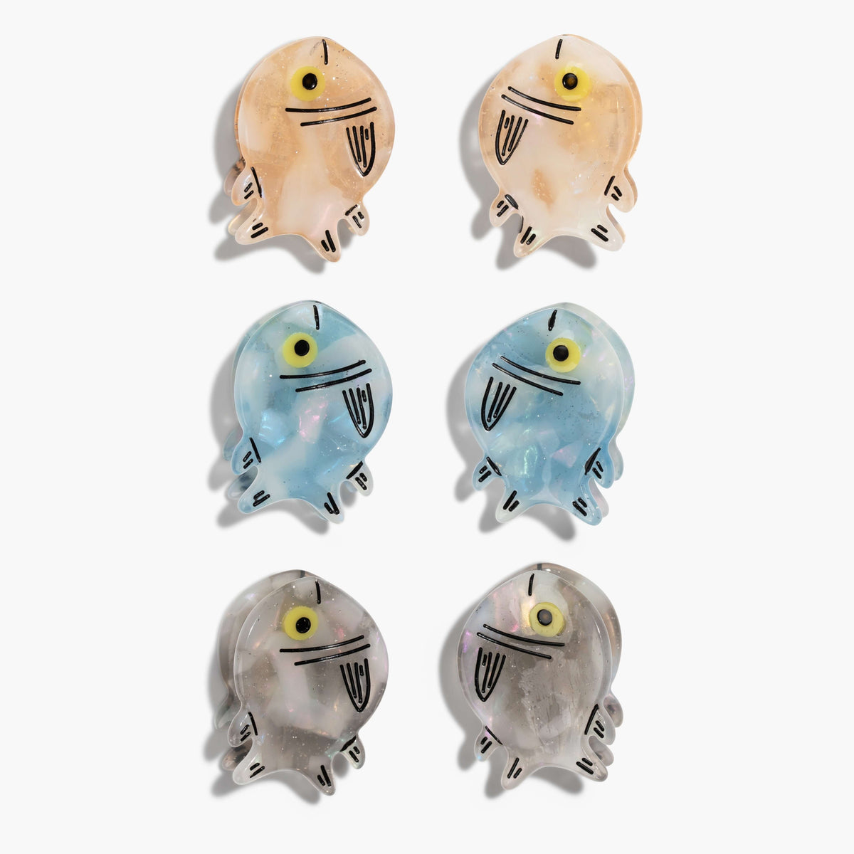 Micro Fish Hair Claw Clip Set