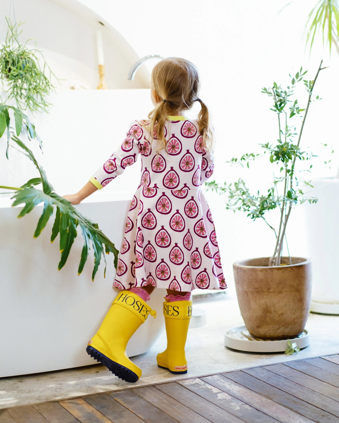 Organic Cotton Mia Dress - Pomegranate
