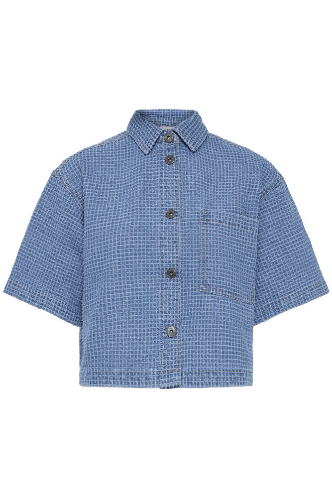 IhIsalia Short Sleeve Denim Button Up