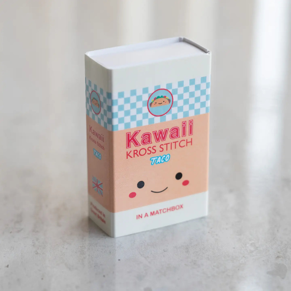 Kawaii Taco Mini Cross Stitch Kit in A Matchbox