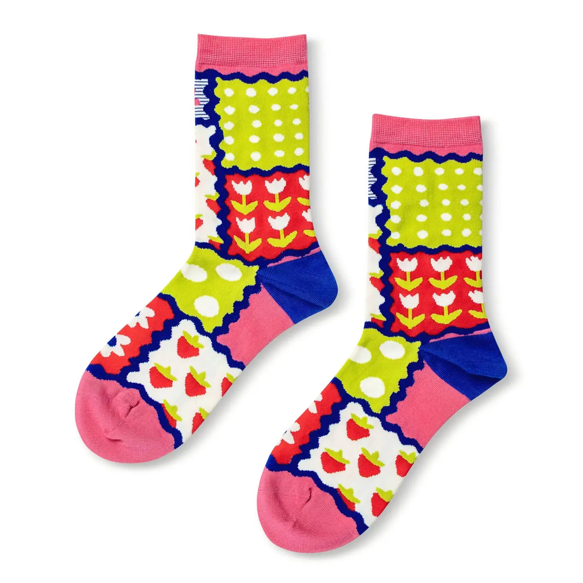 Patchwork Crew Socks - Small Crew Socks