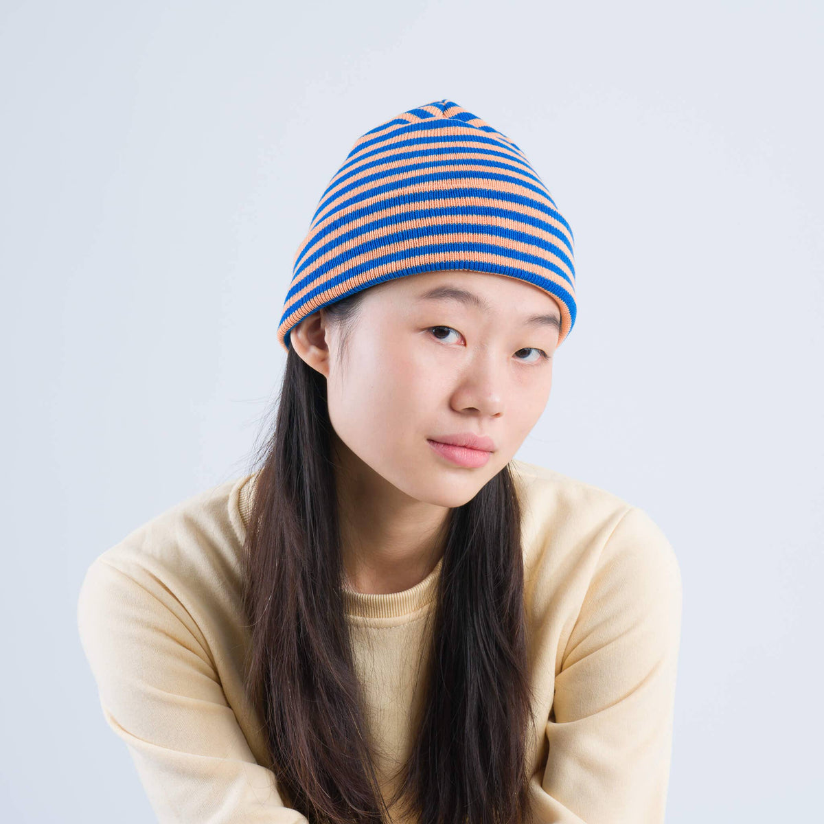Simple Stripe Knit Beanie - Three Colors