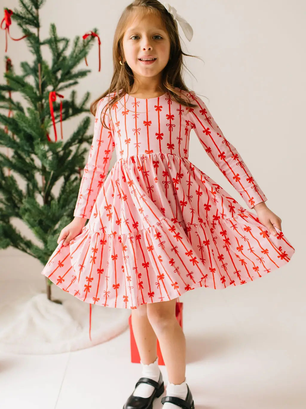 Gwendolyn Ruffle Dress - Red Bows