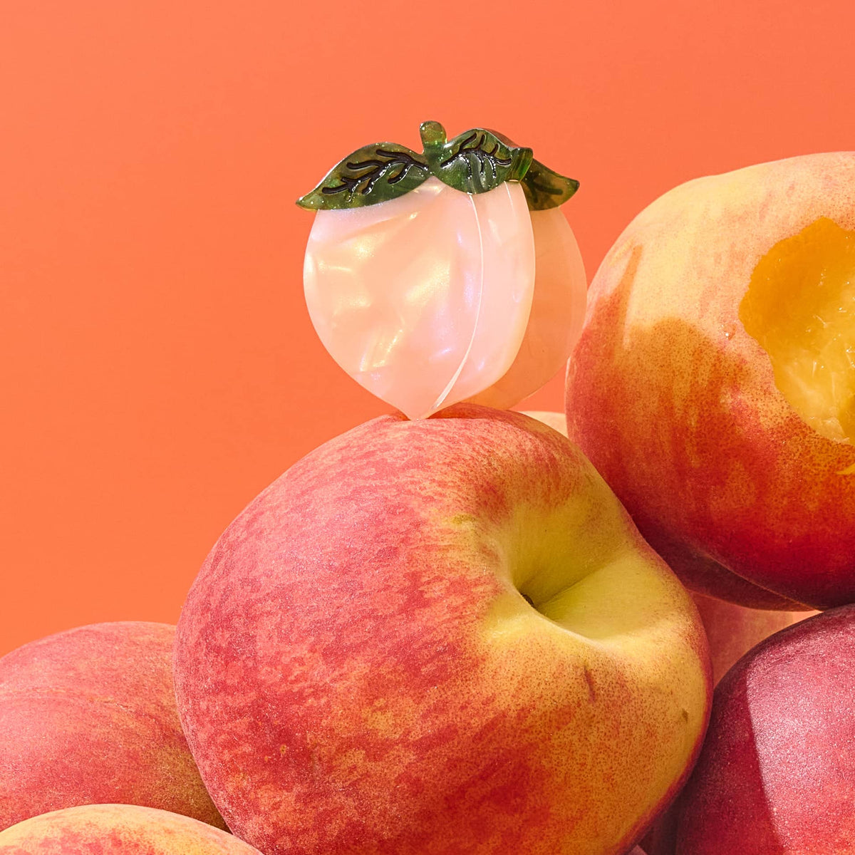Mini Peach Hair Claw Clip