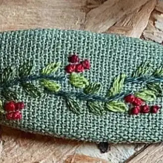 Embroidered Holiday Hair Barrettes - Several Styles