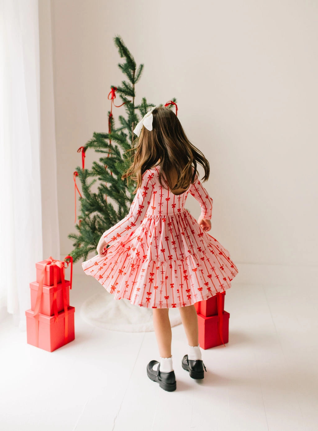Gwendolyn Ruffle Dress - Red Bows