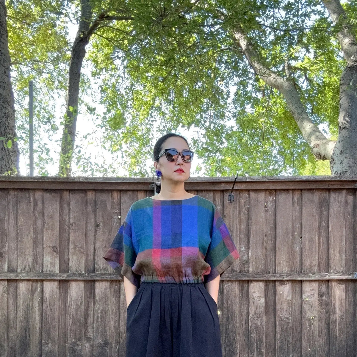 Blue Check Top
