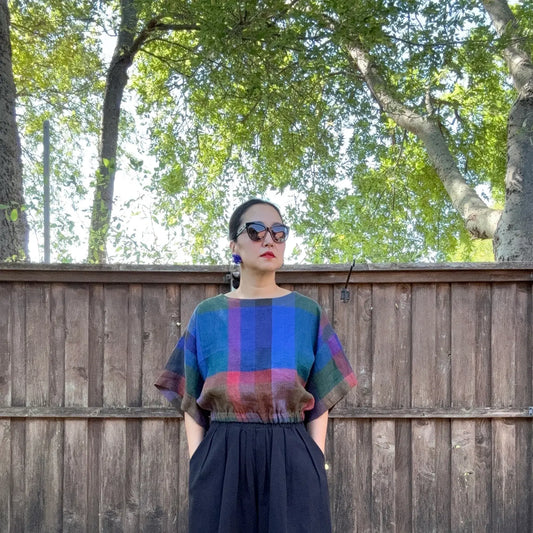 Blue Check Top