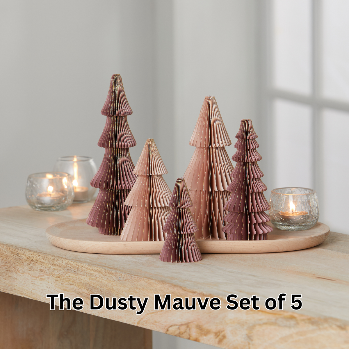 Honeycomb trees, vintage folding paper, Christmas, Winter