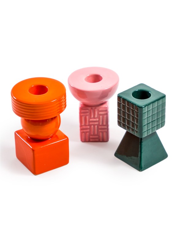 Set of 3 Ceramic Candle Holders