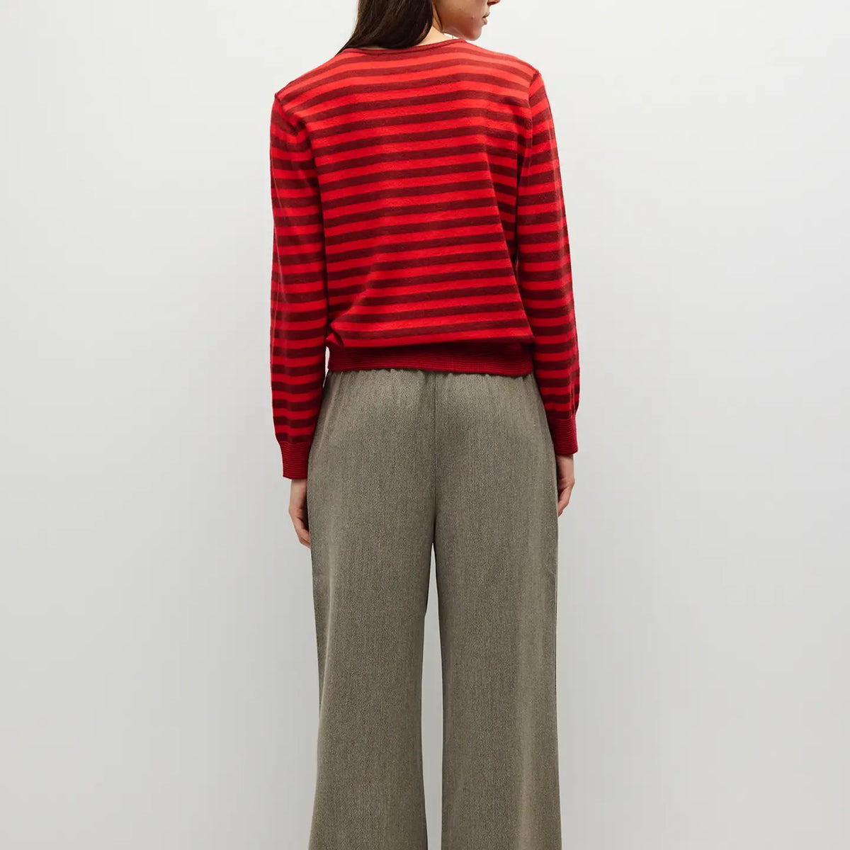 Henley Sweater - Burgundy/Poppy