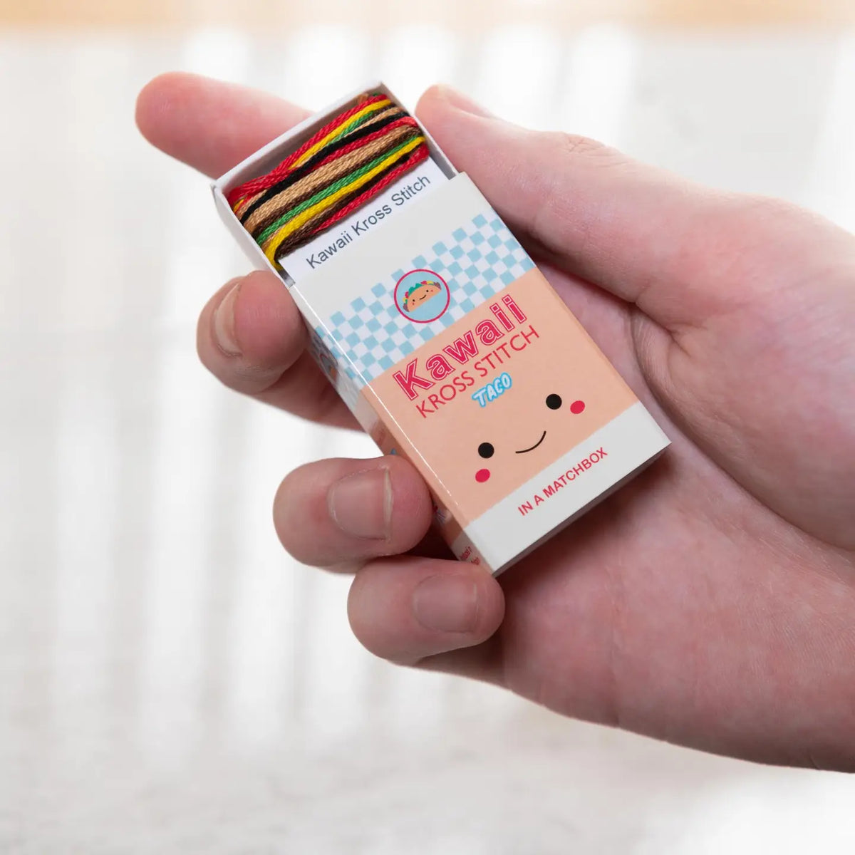 Kawaii Taco Mini Cross Stitch Kit in A Matchbox
