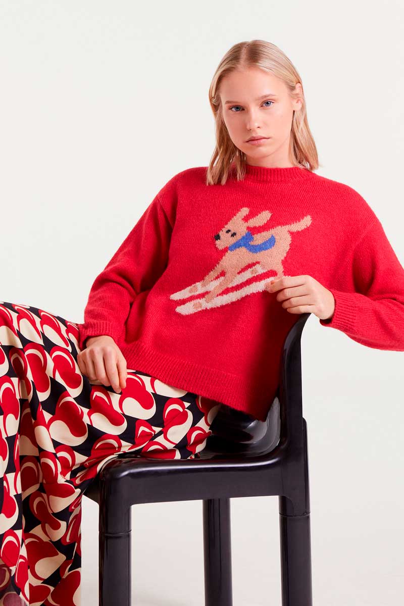 Skiing Dog Sweater