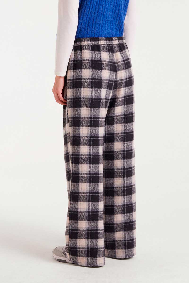 Drawstring Plaid Pants
