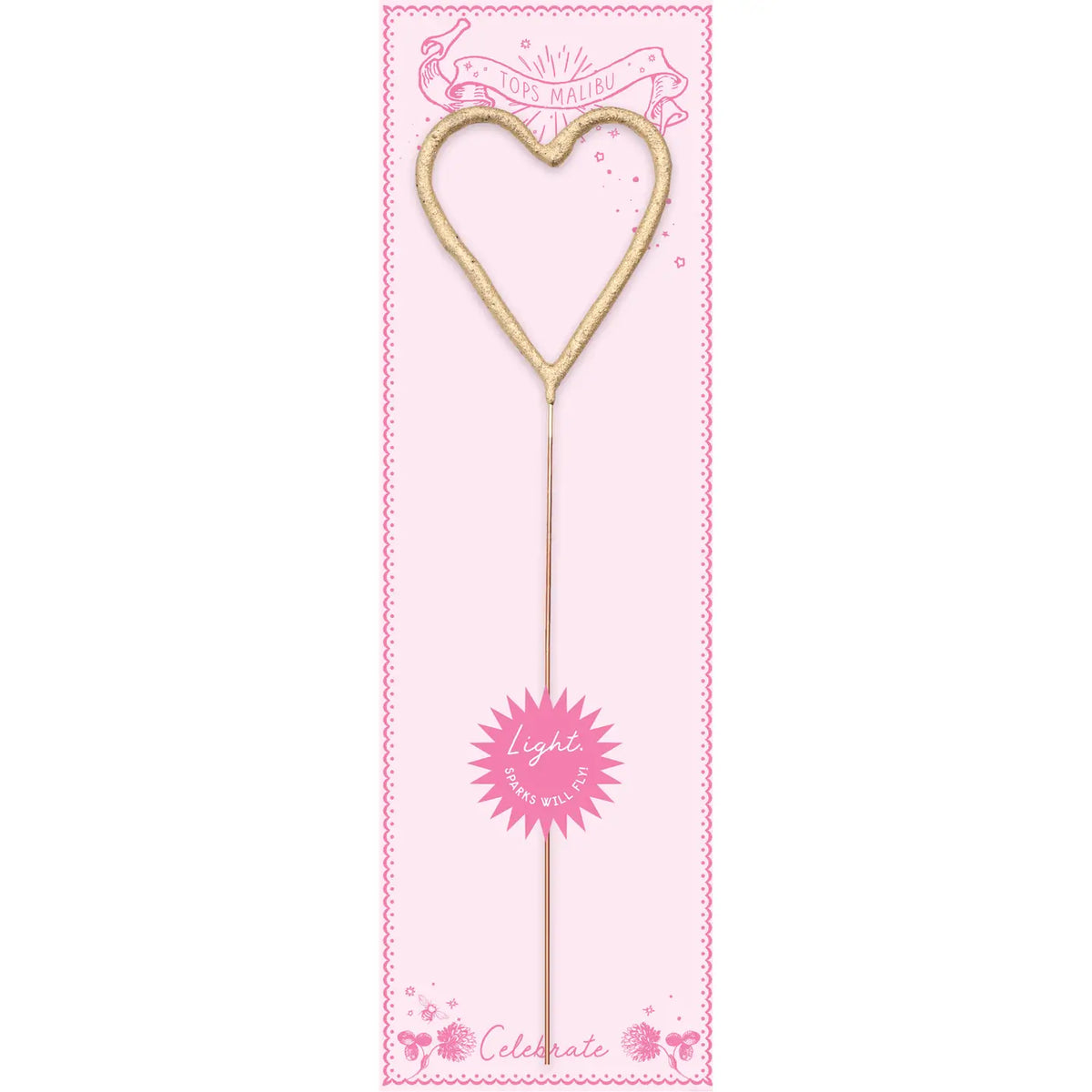 Big 8" Gold Heart Wand Candle - Bon Bon