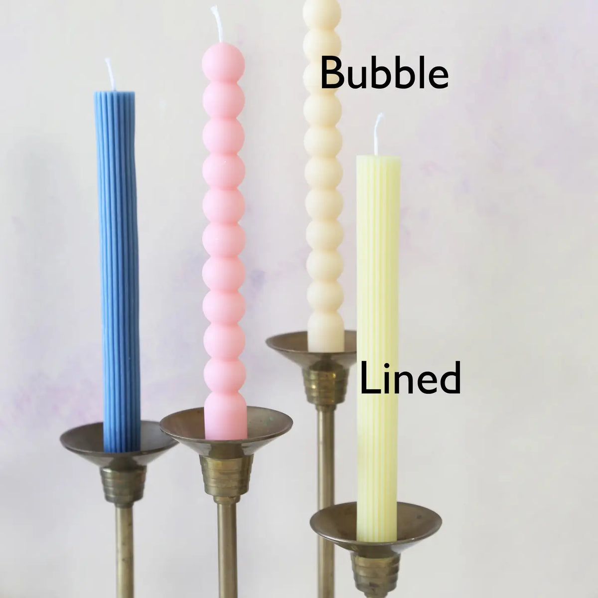 Lined Taper Candlesticks - Burgundy