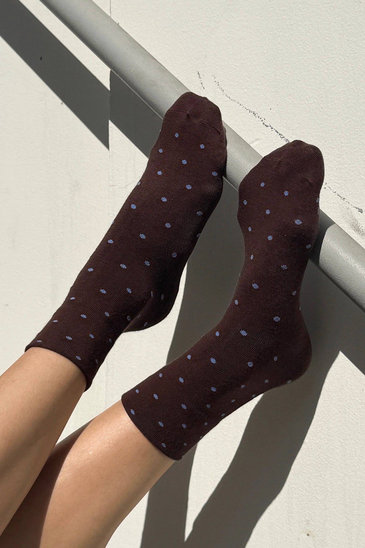 Polka Dot Sneaker Socks CACAO/BLUE