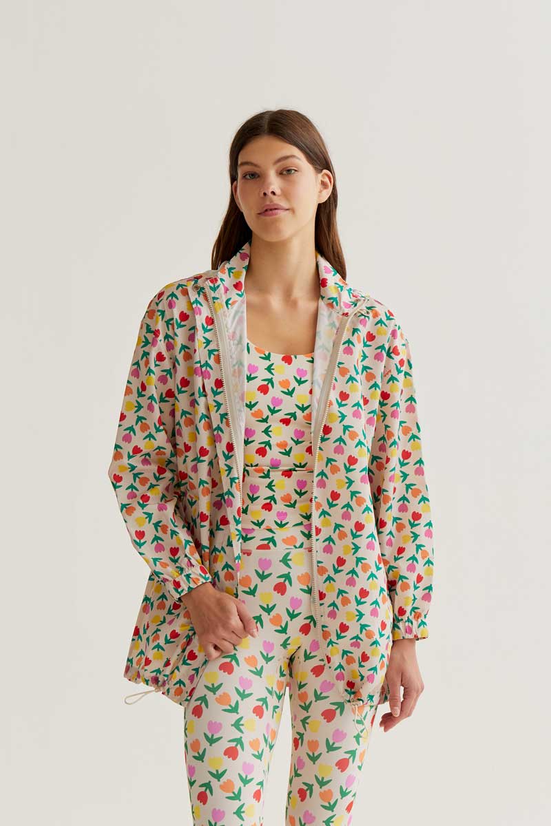 Tulip Print Windbreaker
