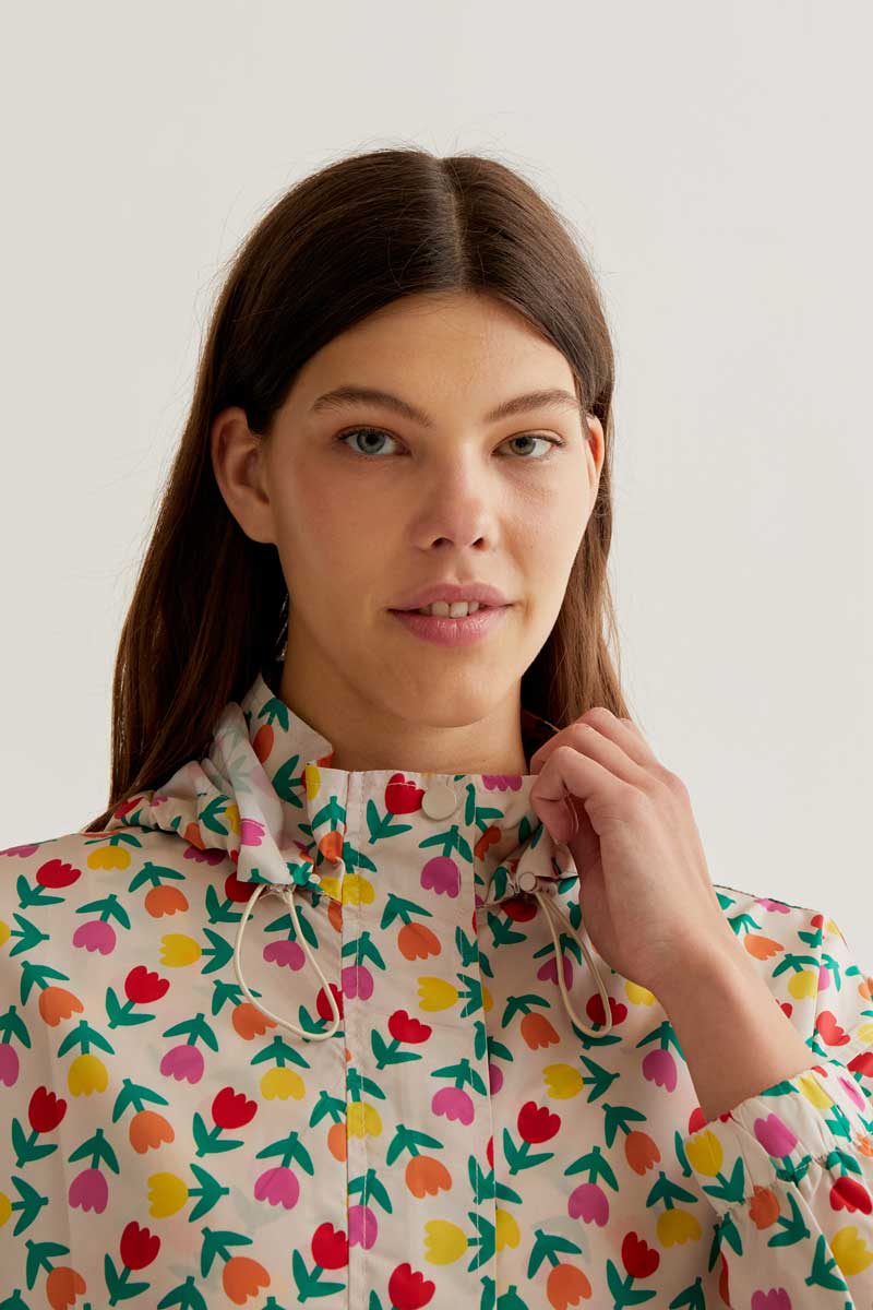 Tulip Print Windbreaker