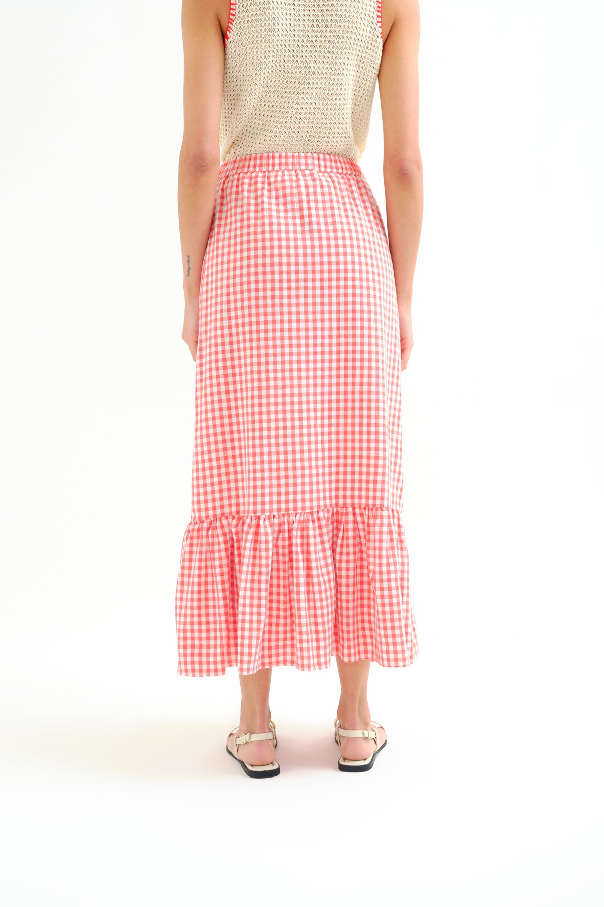 Long Gingham Skirt