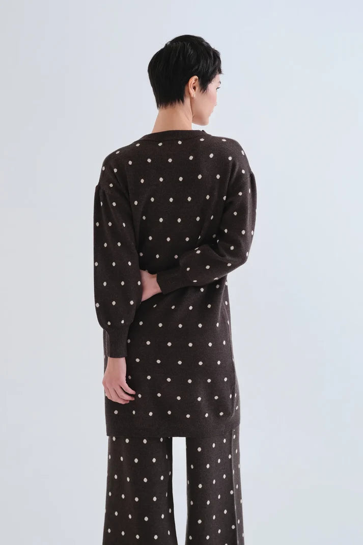 Polka Dot Sweater Dress - Green