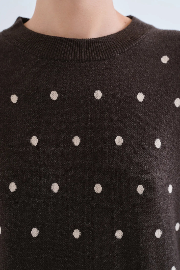 Polka Dot Sweater Dress - Green