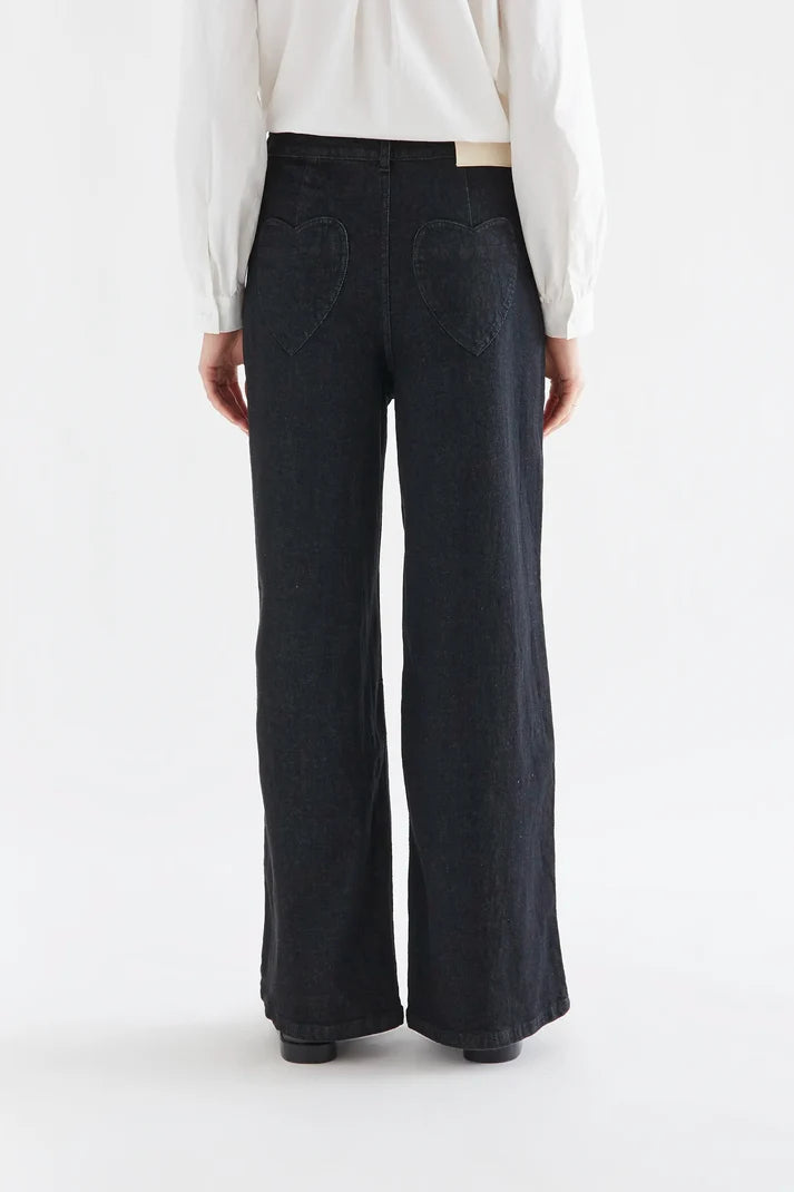 Black Denim w/Heart Pockets