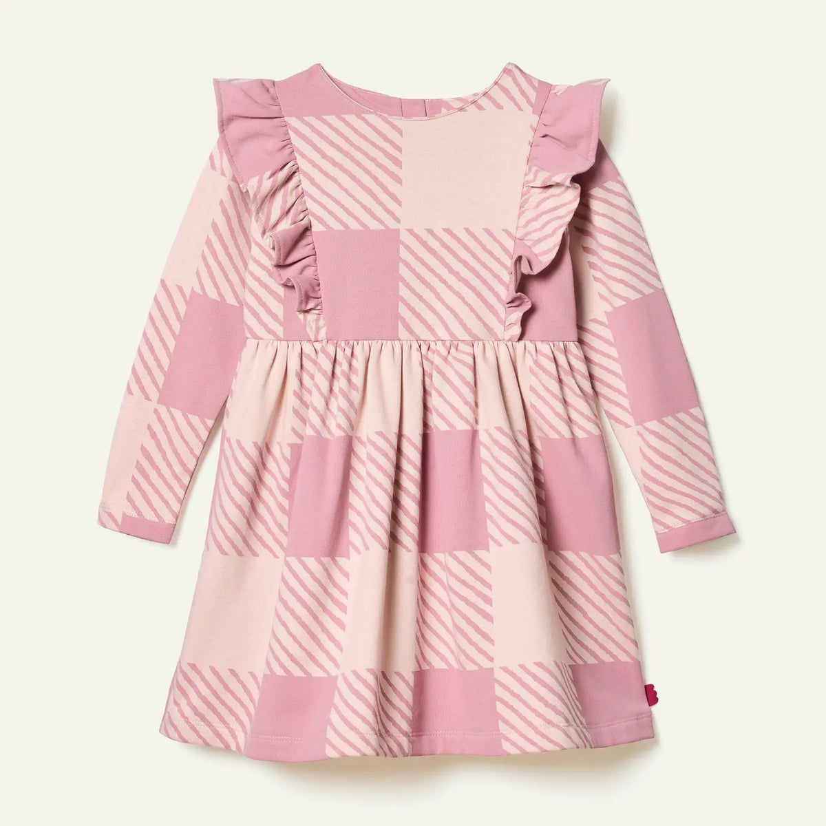 Recycled Cotton Buffalo Check Ruffledress