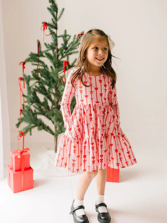 Gwendolyn Ruffle Dress - Red Bows