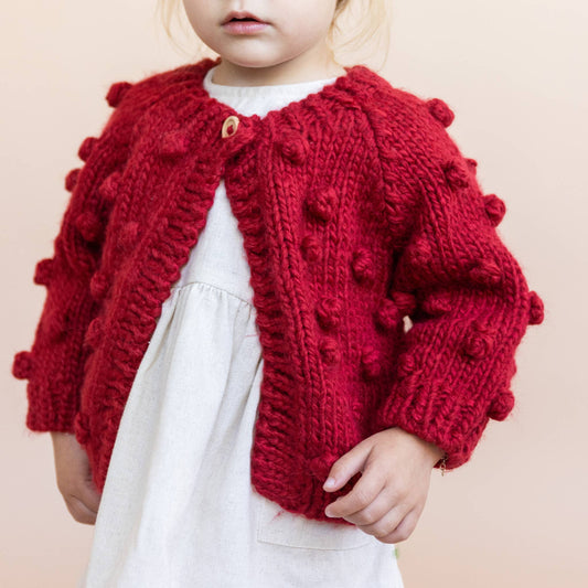 Red Popcorn Cardigan
