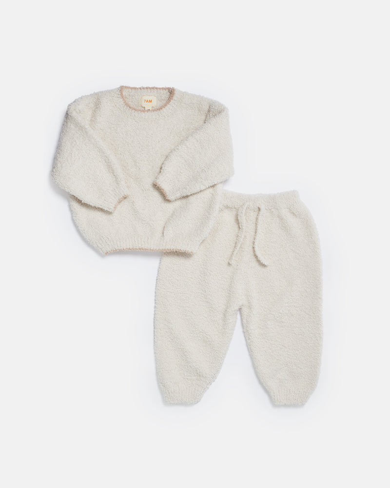 Fuzzy Boxy Pants - Ecru