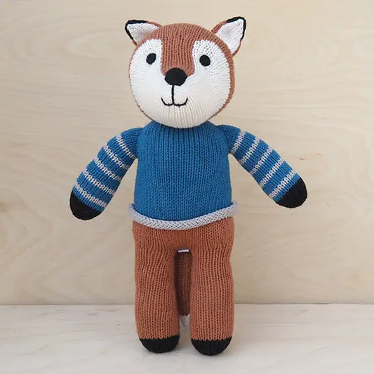Handmade Knit Fox - Blue Sweater