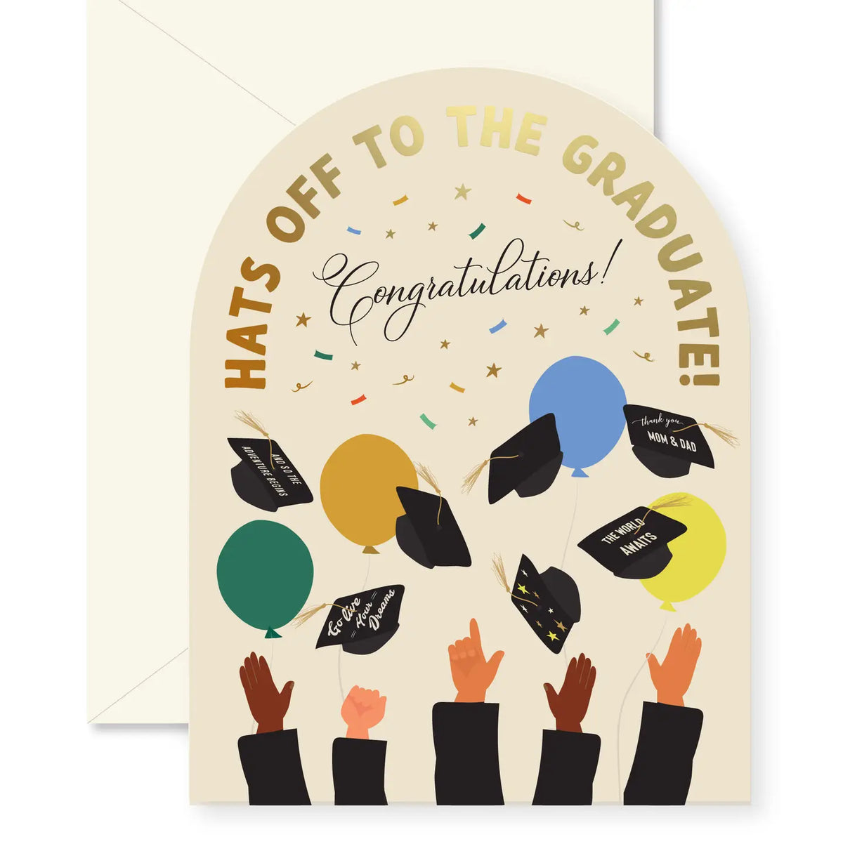 Hats Off Graduation Arch Greeting Card