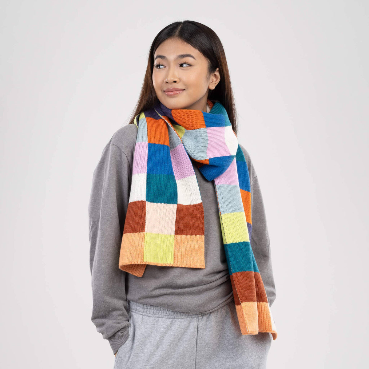 Color Patch Big Scarf