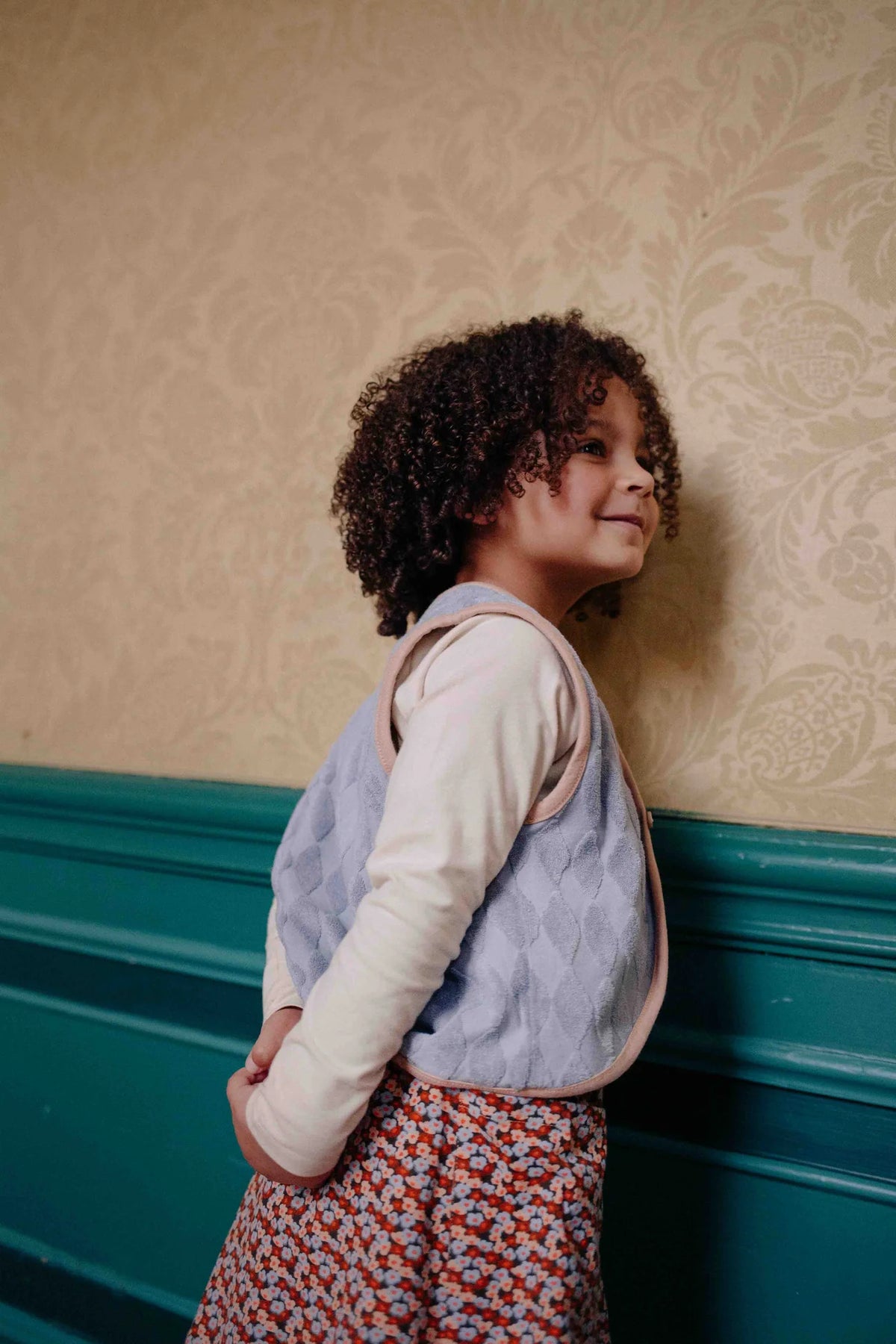 Babou Gilet – Diamond Towelling Soft Lilla / Soft Pink