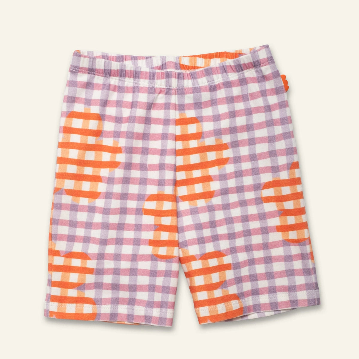 Recycled Cotton Flower Gingham Bike Short