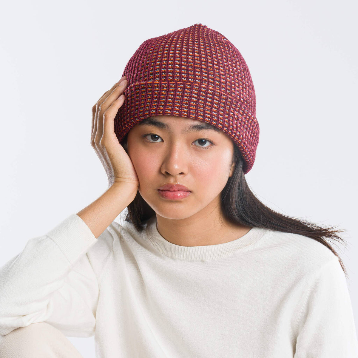 Simple Grid Knit Beanie - Several Colors