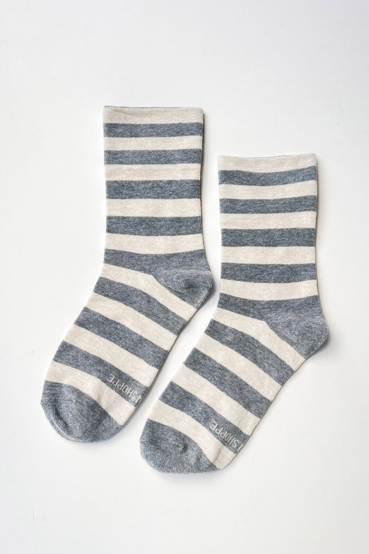 Wide Wally Socks - Grey Stripe