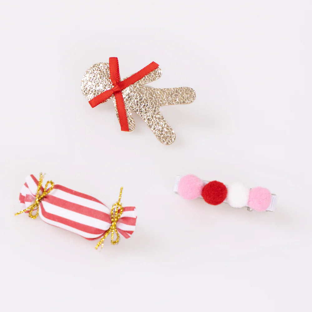 Gingerbread house hair clips (x9)