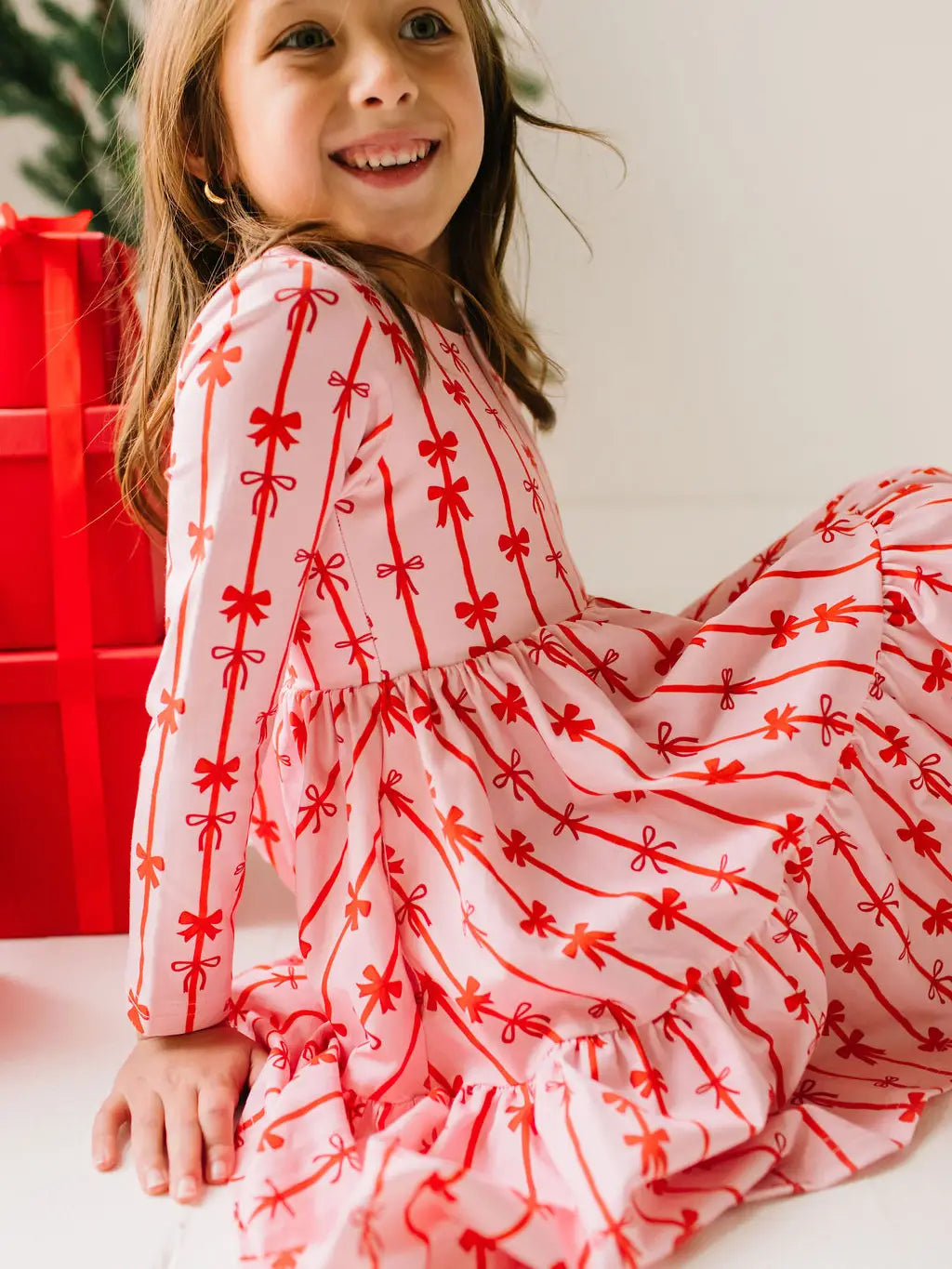 Gwendolyn Ruffle Dress - Red Bows