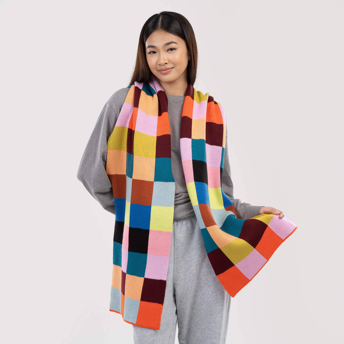 Color Patch Big Scarf