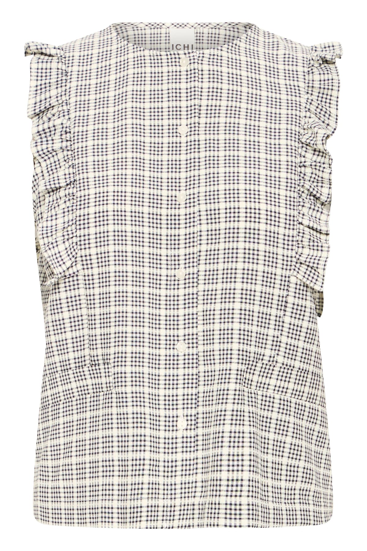ICHI Jola Top - Blue and White Check
