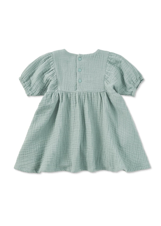 Dress with Puff Sleeves - Teal