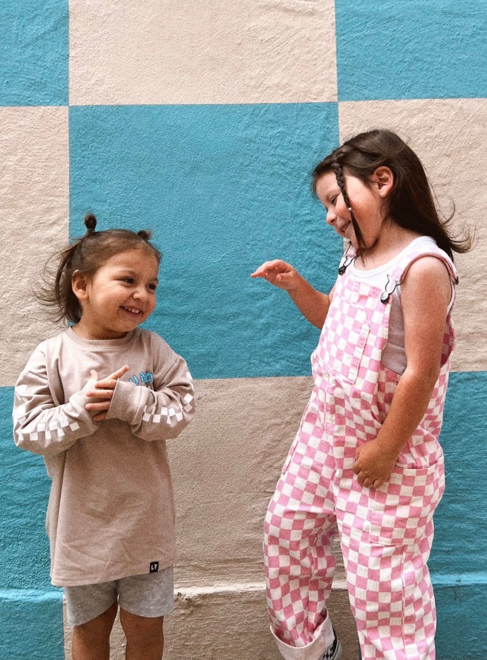 Pink Checkered Overalls
