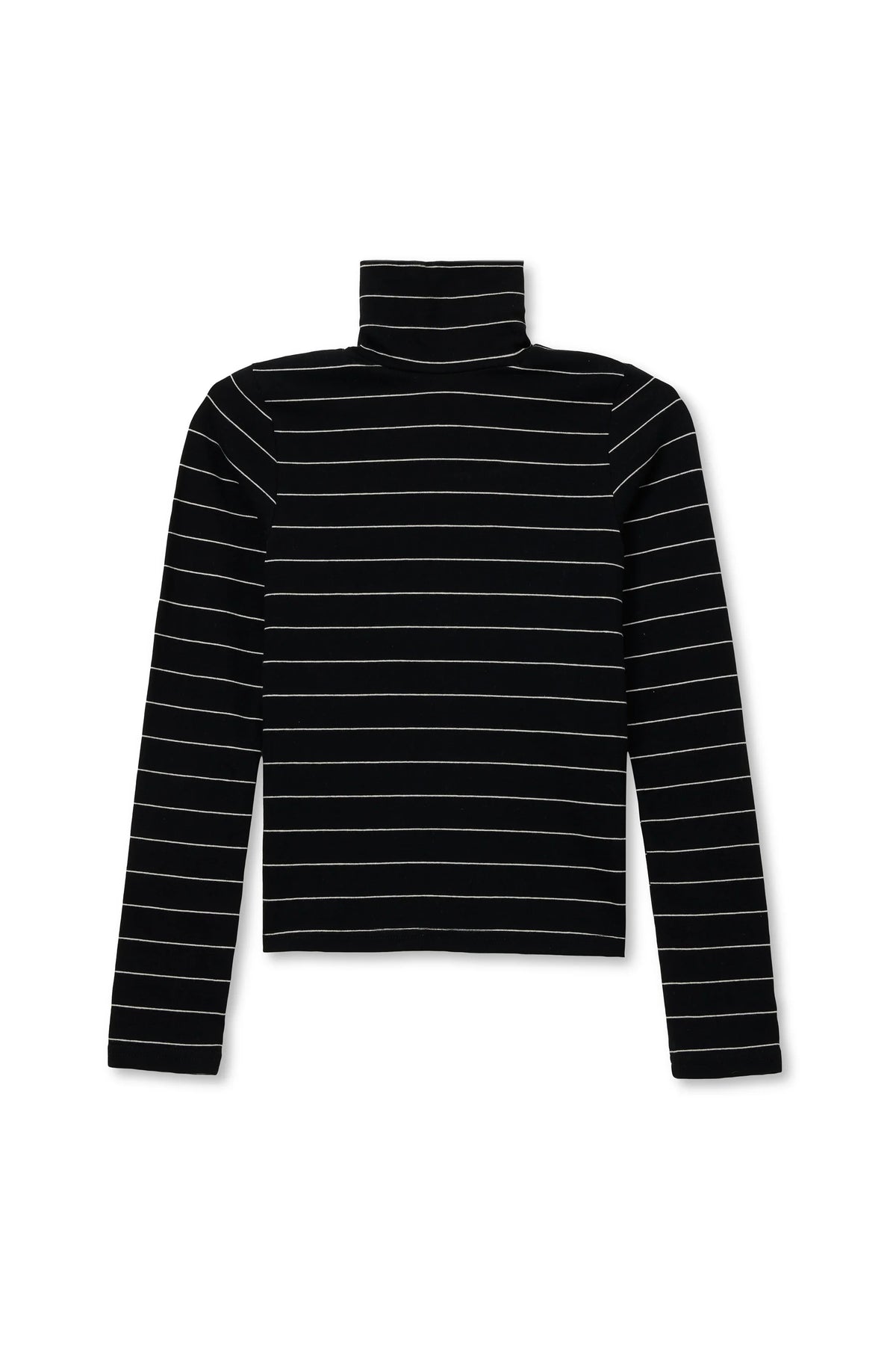 L/S Turtleneck - Black/Natural Stripe