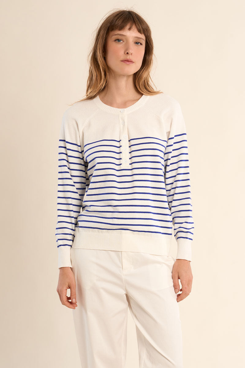 Striped Sweater - Navy