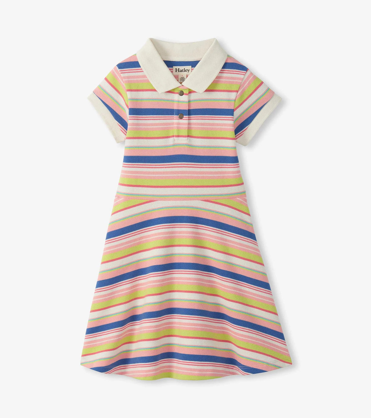 Girls Vintage Camp Stripe Pique Polo Dress