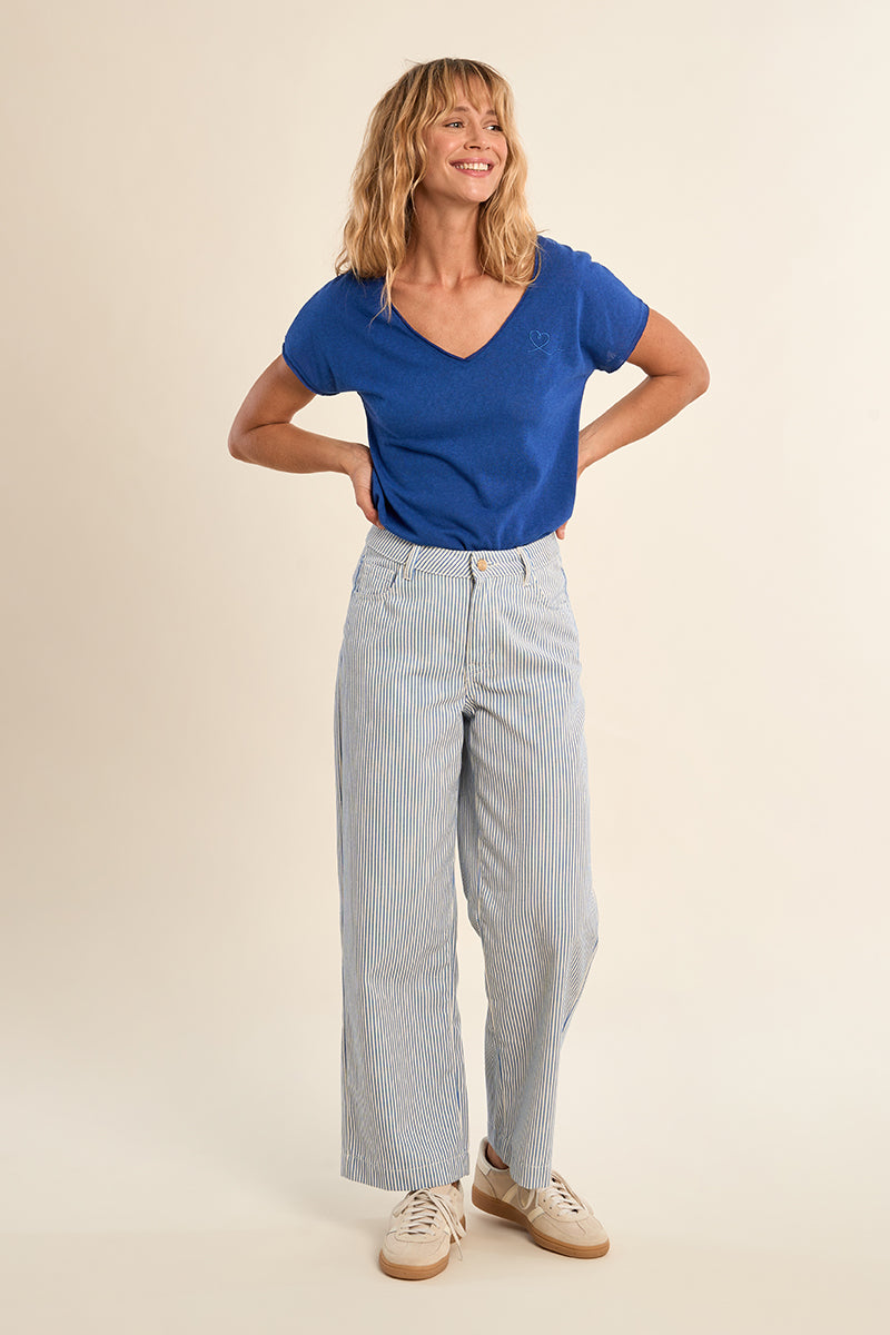 Striped 5-Pocket Pants