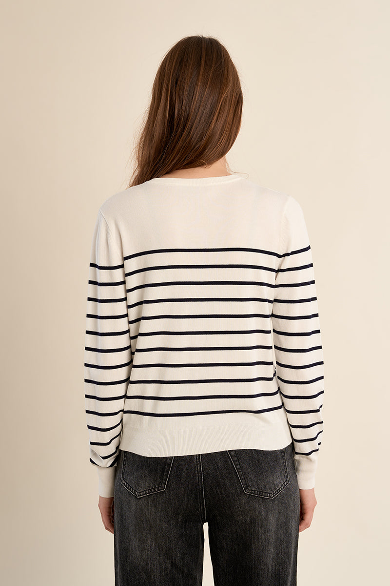 Striped Cardigan - Off White