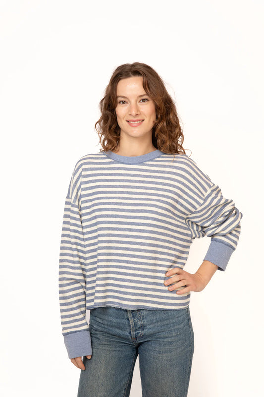 French Tee - Blue/Cream Stripe